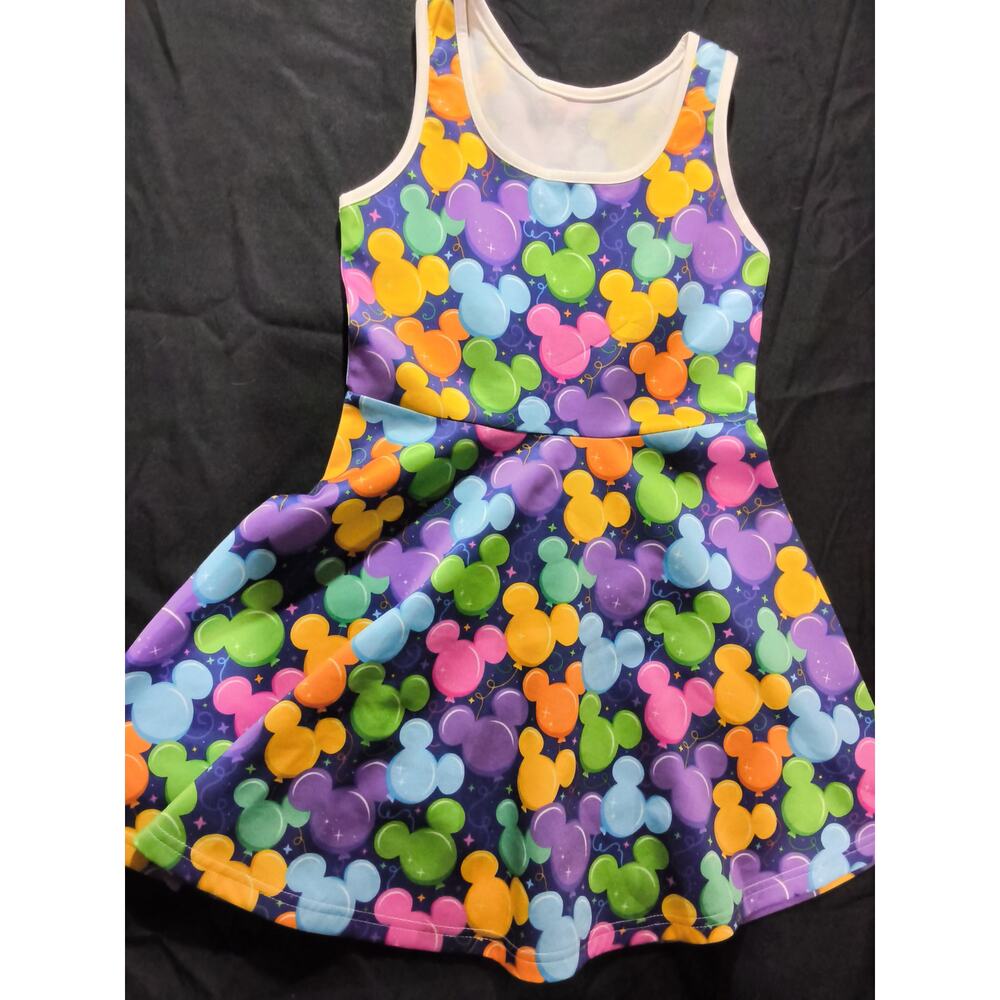 Custom Mickey Mouse Girls Dress Size 6 / Mickey Balloons Colorful!!! NEW